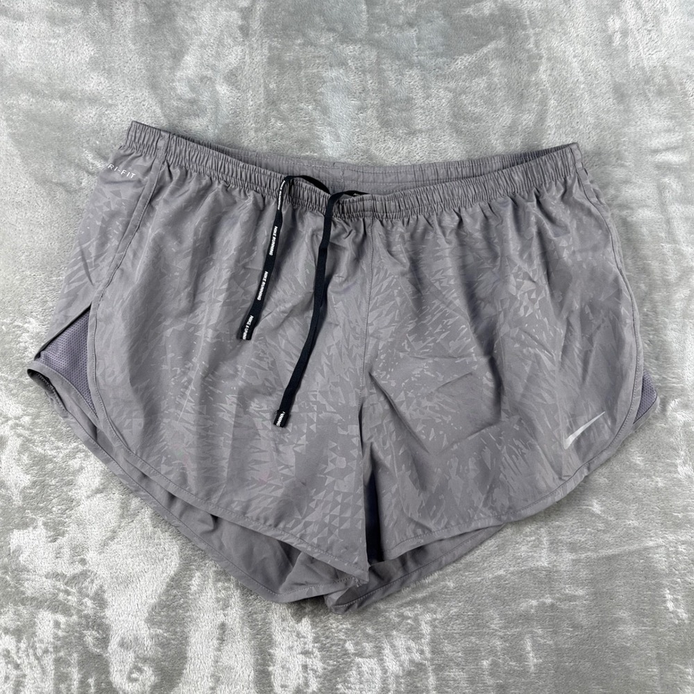 Nike Shorts Womens XL AJ4713-056 Grey Geometric Dri-FIT Running NEW